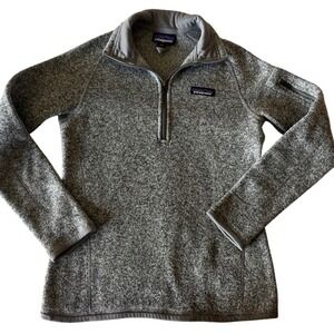 Patagonia Better Sweater Womens Fleece Pullover 1/4 Zip Birch White Grey XXS